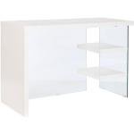 bureau blanc transparent verre bois mdf 120 x 50 x 76 cm