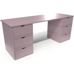 Bureau long en bois 6 tiroirs Cube Violet
