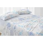 Linge de lit bleu clair à motif fleurs 200x190 cm 