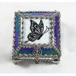Boites à bijoux design en verre à perles à motif papillons 
