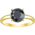 BuyFineDiamonds Or 375 or blanc 375/1000 (9 cts) Rond brillant Noir Diamant noir
