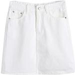 Minijupes en jean blanches en coton Taille L classiques pour femme en promo 