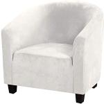 Housses de fauteuil blanc d'ivoire en velours extensibles 