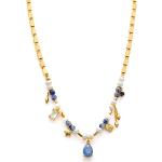 Colliers pierre précieuse dorés en cristal à perles 18 carats look fashion pour femme 