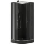 Cabine de douche 1/4 de cercle en acrylique noir 85x85 cm, Gelco Design