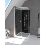 Cabines de douche hydromassantes Galedo noires en verre 
