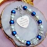 Bracelets de perles de demoiselle d'honneur en velours à perles personnalisés pour fille 