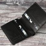 Porte-cartes bancaires noirs en cuir pour homme 