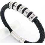 Bracelets pour fêtes de Noël gris acier en acier personnalisés pour homme 