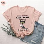 T-shirts à motif chats à capuche pour femme 