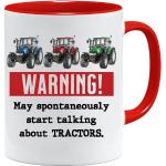 Tasses design rouges à motif tracteurs style campagne 