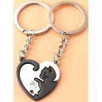 Porte-clés coeur pour la Saint-Valentin multicolores en métal à motif animaux look fashion 