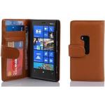 Housses marron à rayures en cuir synthétique Nokia Lumia 920 