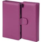 Housses Sony Xperia Z5 violettes à rayures en cuir synthétique 
