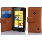 Housses marron à rayures en cuir synthétique Nokia Lumia 520 