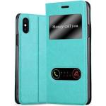 Coques & housses iPhone X/XS turquoise en cuir synthétique 
