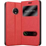 Coque Motorola Moto G5 rouges en cuir synthétique 
