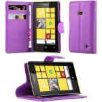 Housses violettes à rayures en cuir synthétique Nokia Lumia 520 