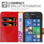 Housses rouges à rayures en cuir synthétique Nokia Lumia 520 