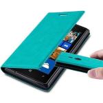 Housses turquoise en cuir synthétique Nokia Lumia 925 