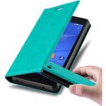 Housses Sony Xperia Z3 turquoise en cuir synthétique 