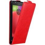 Coque Motorola Moto E4 rouges en cuir synthétique 