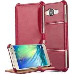 Housses Samsung Galaxy A3 rouges en cuir synthétique (2015) 
