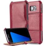 Housses Samsung Galaxy S7 rouges en cuir synthétique 