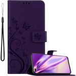 Coques & housses violettes en cuir synthétique à motif papillons de portable look casual 