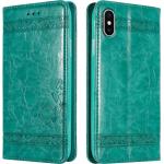Coques & housses iPhone X/XS turquoise en cuir synthétique 