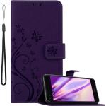 Coque Huawei Y6 violets en cuir synthétique à motif fleurs 
