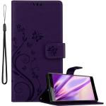 Housses Sony Xperia XZ2 violettes en cuir synthétique à motif papillons look casual 