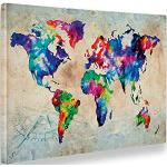 Posters Giallobus multicolores en plastique imprimé carte du monde 