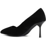 Chaussures Café Noir noires en daim en daim Pointure 37 look fashion pour femme 