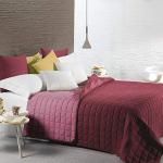 Couvre-lits rouge bordeaux en polyester modernes 