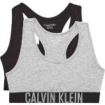 Calvin Klein Soutien-Gorge Fille Lot De 2 Brassière Stretch, Multicolore (Grey Heather/Black), 12-14 Ans