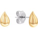 Boucles d'oreilles de créateur Calvin Klein dorées pour femme en promo 
