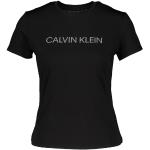 T-shirts col rond de créateur Calvin Klein noirs en polyester à manches courtes à col rond Taille S classiques pour femme en promo 
