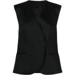 Gilets de créateur Calvin Klein noirs en viscose sans manches sans col sans manches à col en V classiques pour femme 