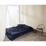 Calvin Klein Home – Lot de 4 draps pour Grand lit – 1 Drap Plat, 1 Drap-Housse à Poche Profonde et 2 taies d'oreiller, 100% Coton 300 Fils (Bleu Marine)