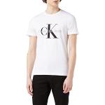 T-shirts Calvin Klein Jeans blancs à manches courtes à manches courtes Taille XS look fashion pour homme en promo 
