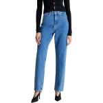Jeans droits de créateur Calvin Klein Jeans bleus à logo en cuir bio éco-responsable Taille 3 XL pour femme 