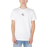 T-shirts d'automne Calvin Klein Jeans blancs Taille XXL classiques pour homme 