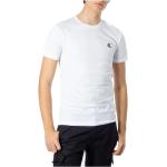 T-shirts à imprimés de printemps Calvin Klein Jeans blancs à manches courtes à col rond Taille XS classiques pour homme 