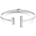 Bracelets en jonc de créateur Calvin Klein argentés en acier look fashion pour femme 