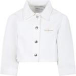 Vestes de créateur Calvin Klein blanches en denim enfant lavable en machine 