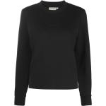 Sweats à col rond de créateur Calvin Klein noirs en coton mélangé à manches longues pour femme en promo 