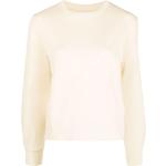 Sweats à col rond de créateur Calvin Klein beiges en coton mélangé à manches longues pour femme en promo 