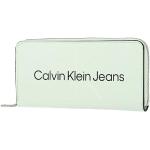 Portefeuilles de créateur Calvin Klein argentés zippés look fashion pour femme 