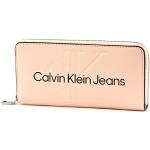 Portefeuilles de créateur Calvin Klein roses zippés look fashion pour femme 